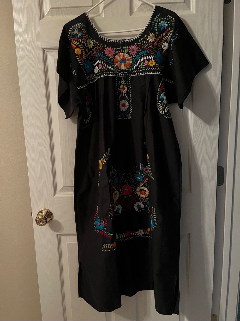 Embroidered Floral Midi Dress
